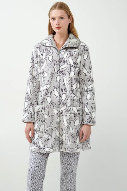Vamp Γυναικεία Ρόμπα Fleece με Κουμπιά 21459 Lamoda.gr