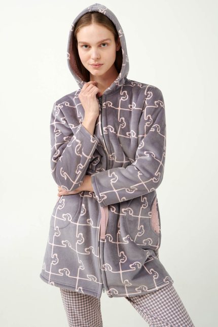 Vamp Γυναικεία Ρόμπα Fleece με Φερμουάρ 21481 Lamoda.gr