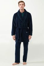 Ανδρική Μονόχρωμη Ρόμπα Fleece Vamp 21608