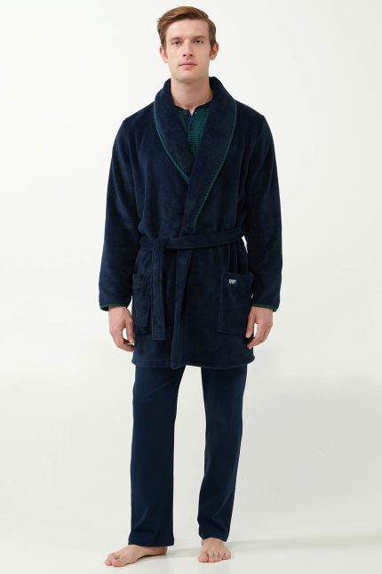 Ανδρική Μονόχρωμη Ρόμπα Fleece Vamp 21608