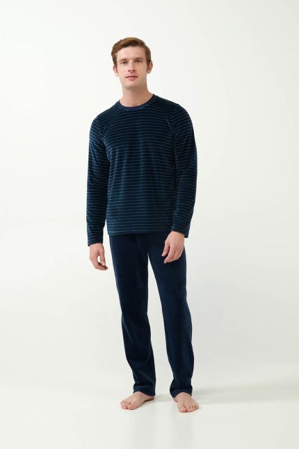 Vamp Ανδρική Χειμερινή Πιτζάμα Homewear Βελουτέ 21711 Lamoda.gr