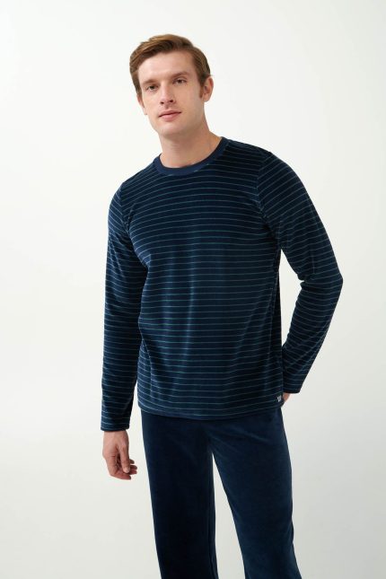 Vamp Ανδρική Χειμερινή Πιτζάμα Homewear Βελουτέ 21711 Lamoda.gr