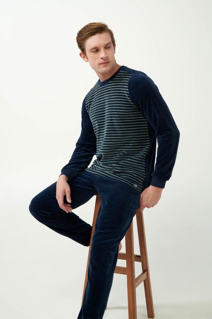 Vamp Ανδρική Χειμερινή Πιτζάμα Homewear Βελουτέ 21714 Lamoda.gr