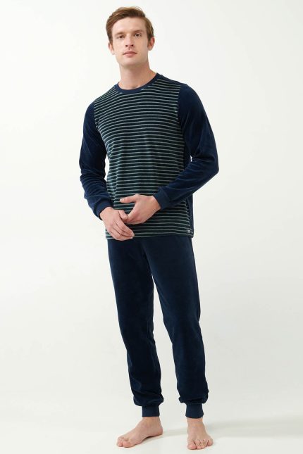 Vamp Ανδρική Χειμερινή Πιτζάμα Homewear Βελουτέ 21714 Lamoda.gr