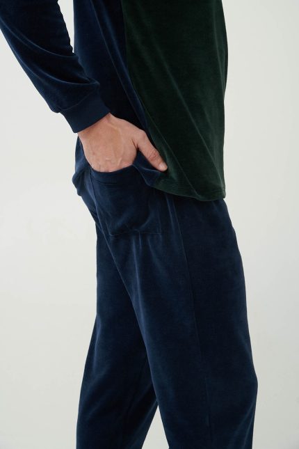 Vamp Ανδρική Χειμερινή Πιτζάμα Homewear Βελουτέ 21716 Lamoda.gr