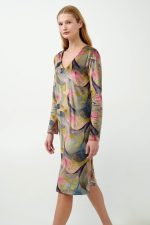 Vamp Μακρύ Floral Φόρεμα Βελουτέ 21130 Lamoda.gr