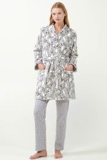 Vamp Σταυρωτή Ρόμπα Fleece με Λαγουδάκια 21462 Lamoda.gr