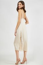 Harmony Μονόχρωμο Σατέν Νυχτικό με Δαντέλα 34-607517 Lamoda.gr