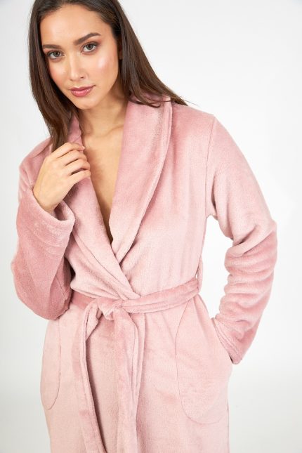 Harmony Μονόχρωμη Fleece Ρόμπα Σταυρωτή 34-407708 Lamoda.gr