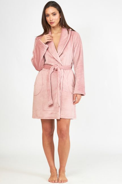 Harmony Μονόχρωμη Fleece Ρόμπα Σταυρωτή 34-407708 Lamoda.gr