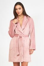 Harmony Μονόχρωμη Fleece Ρόμπα Σταυρωτή 34-407708 Lamoda.gr