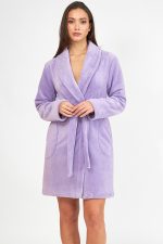 Harmony Μονόχρωμη Fleece Ρόμπα Σταυρωτή 34-407708 Lamoda.gr