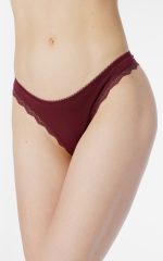Minerva Μονόχρωμο String με Δαντέλα 90-81637 Lamoda.gr