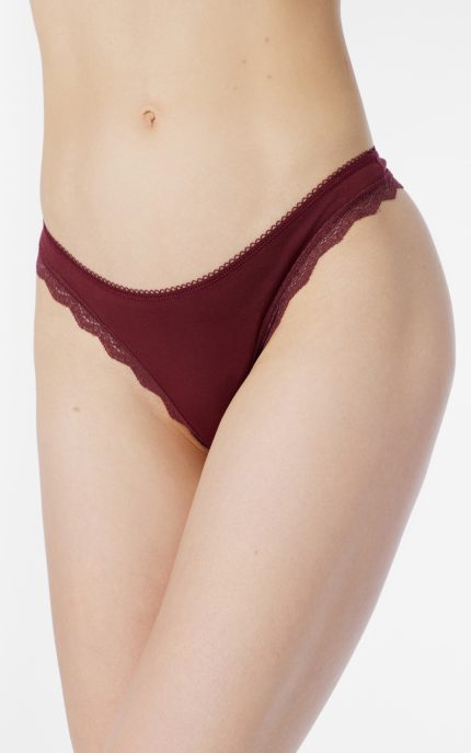 Minerva Μονόχρωμο String με Δαντέλα 90-81637 Lamoda.gr