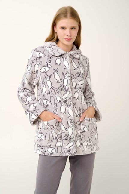 Vamp Κοντή Fleece Ρόμπα με Κουμπιά 21458 lamoda.gr