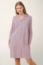 Vamp Κουμπωτό Νυχτικό με Houndstooth Μοτίβο | lamoda.gr