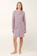 Vamp Κουμπωτό Νυχτικό με Houndstooth Μοτίβο | lamoda.gr