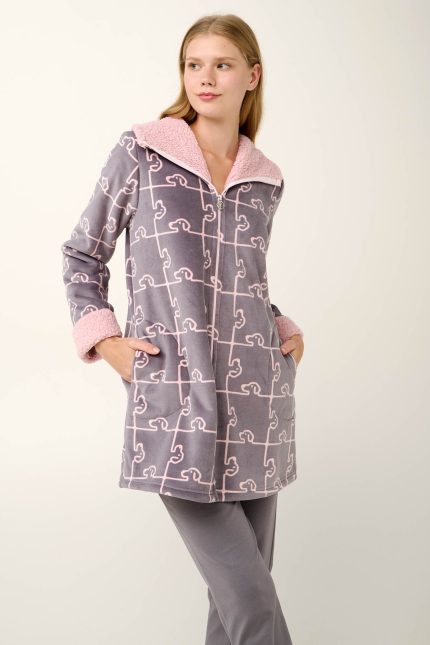 Vamp Χειμερινή Ρόμπα Fleece με Φερμουάρ 21486 Lamoda.gr