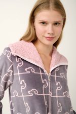 Vamp Χειμερινή Ρόμπα Fleece με Φερμουάρ 21486 Lamoda.gr