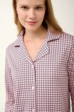 Vamp Κουμπωτή Πυτζάμα με Houndstooth Μοτίβο 21497 Lamoda.gr