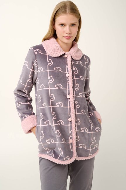 Vamp Γυναικεία Ρόμπα Fleece με Κουμπιά 21485 lamoda.gr