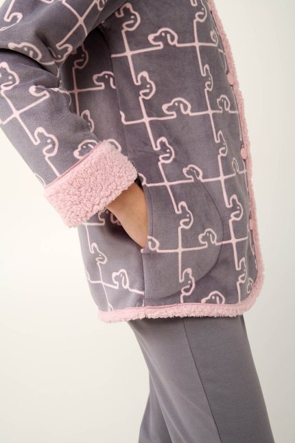 Vamp Γυναικεία Ρόμπα Fleece με Κουμπιά 21485 lamoda.gr