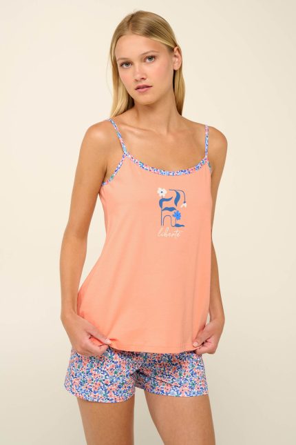 Βαμβακερό Babydoll με Τιράντες Vamp 22207
