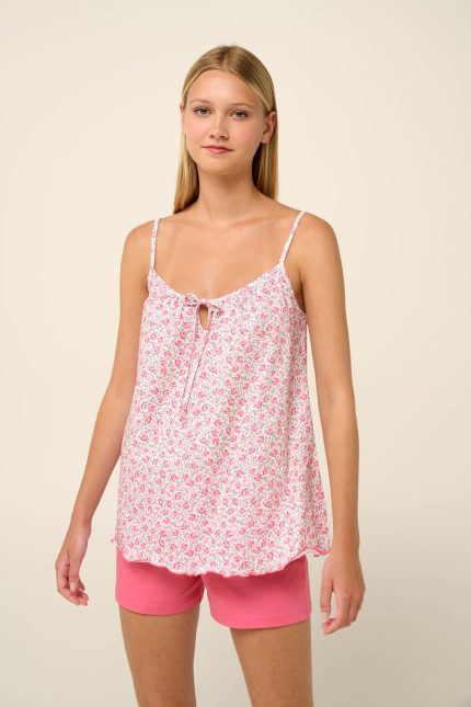 Vamp Νεανικό Βαμβακερό Babydoll με Τιράντες 22255 Lamoda.gr