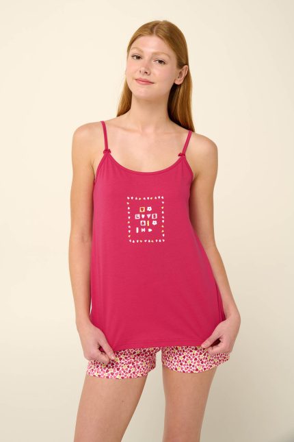 Vamp Νεανικό Βαμβακερό Babydoll με Τιράντες 22286 Lamoda.gr