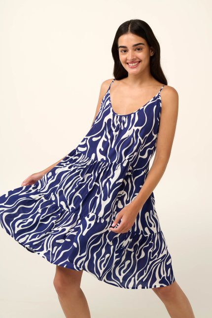 Vamp Καλοκαιρινό Εμπριμέ Φόρεμα σε Χαλαρή Γραμμή 22403 Lamoda.gr