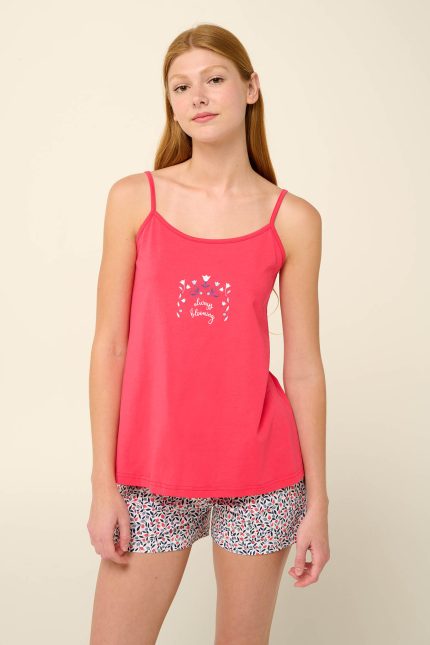 Vamp Βαμβακερή Πυτζάμα Babydoll με Τιράντες 22307 Lamoda.gr