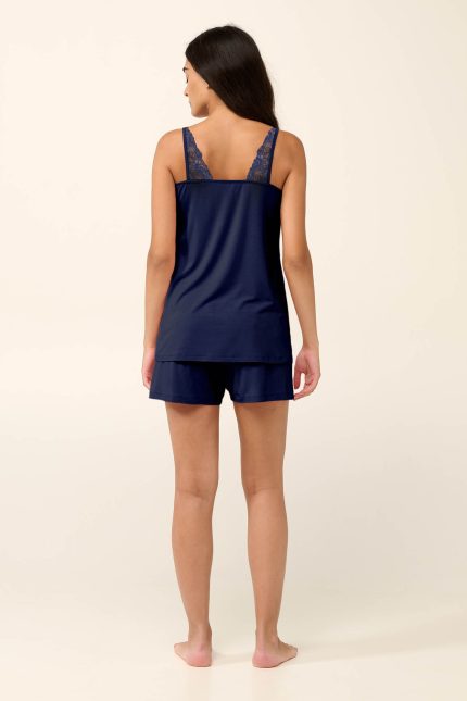 Vamp Μονόχρωμο Babydoll Micromodal με Δαντέλα 22092 Lamoda.gr