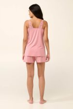 Vamp Μονόχρωμο Babydoll Micromodal με Δαντέλα 22092 Lamoda.gr