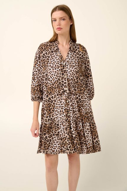 Vamp Καλοκαιρινό Φόρεμα Animal Print σε Χαλαρή Γραμμή 22430 Lamoda.gr
