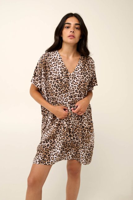 Vamp Καλοκαιρινό Φόρεμα Animal Print σε Χαλαρή Γραμμή 22431 Lamoda.gr