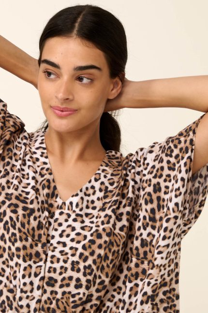 Vamp Καλοκαιρινό Φόρεμα Animal Print σε Χαλαρή Γραμμή 22431 Lamoda.gr