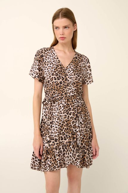 Vamp Καλοκαιρινό Φόρεμα Animal Print σε Χαλαρή Γραμμή 22432 Lamoda.gr