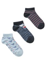 3ζευ Κάλτσες Κοντές από Bamboo με Σχέδιο Walk W1836-3