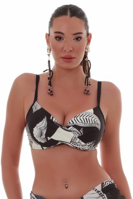 Bluepoint Εμπριμέ Μαγιό Σουτιέν Cup D με Μπανέλα 25066063D Lamoda.gr