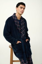 Ανδρική Σταυρωτή Fleece Ρόμπα Vamp 23691
