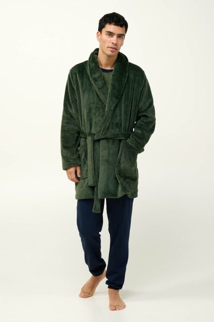 Ανδρική Μονόχρωμη Ρόμπα Fleece Vamp 23646