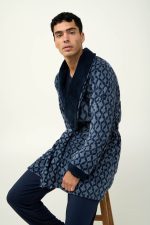 Ανδρική Σταυρωτή Fleece Ρόμπα Vamp 23780