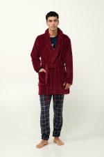 Fleece Μονόχρωμη Ανδρική Ρόμπα Vamp 23693