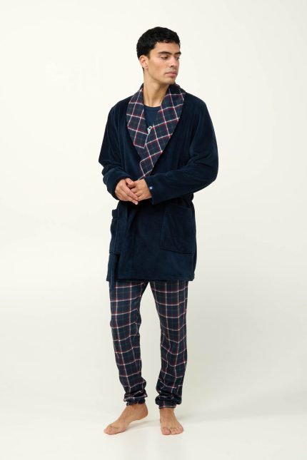 Ανδρική Σταυρωτή Fleece Ρόμπα Vamp 23691