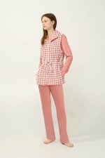 Γυναικείο Καρό Fleece Γιλέκο Vamp 23325