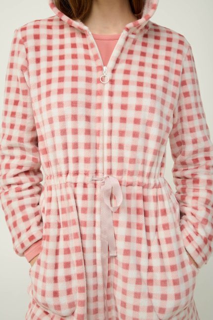 Γυναικεία Fleece Ρόμπα με Κουκούλα Vamp 23321