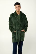 Ανδρική Μονόχρωμη Ρόμπα Fleece Vamp 23646