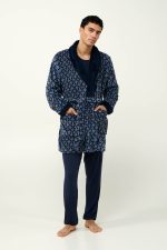 Ανδρική Σταυρωτή Fleece Ρόμπα Vamp 23780