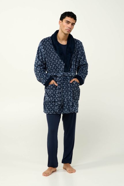 Ανδρική Σταυρωτή Fleece Ρόμπα Vamp 23780