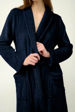 Μονόχρωμη Μακριά Γυναικεία Ρόμπα Fleece Vamp 23361